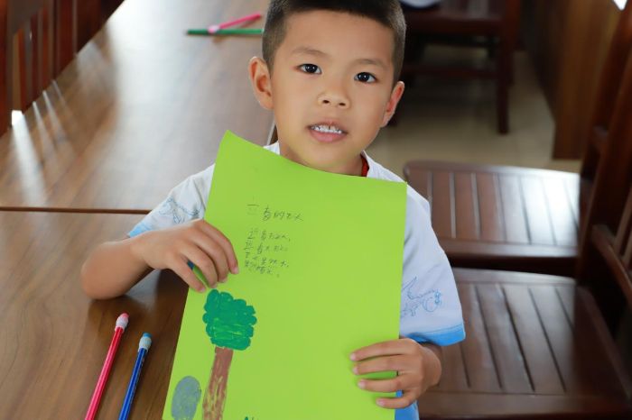学生绘制好的节图;黄清摄